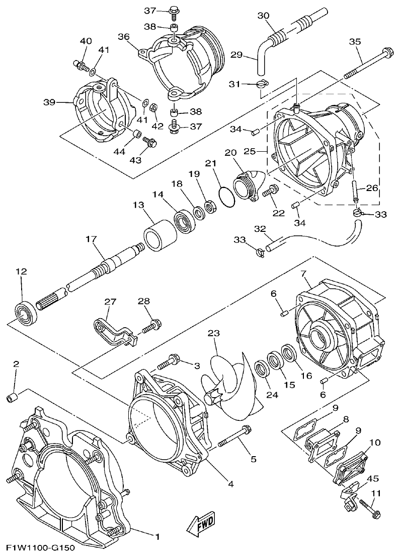 Yamaha FX1800A-H(6S51)F1W7 JET UNIT 1 parts diagram